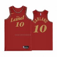 Camiseta Cleveland Cavaliers Darius Garland NO 10 Ciudad 2023-24 Rojo