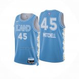 Camiseta Cleveland Cavaliers Donovan Mitchell NO 45 Ciudad 2024-25 Azul