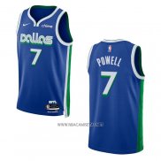 Camiseta Dallas Mavericks Dwight Powell NO 7 Ciudad 2022-23 Azul