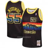 Camiseta Denver Nuggets Dikembe Mutombo NO 55 Mitchell & Ness 1991-92 Negro