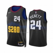 Camiseta Denver Nuggets Jalen Pickett NO 24 Ciudad 2023-24 Negro