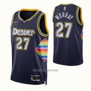 Camiseta Denver Nuggets Jamal Murray NO 27 Ciudad 2021-22 Azul