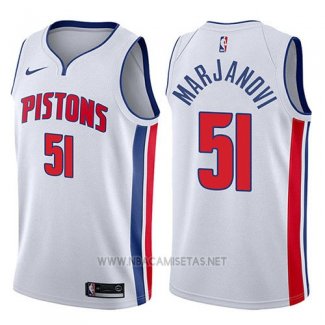 Camiseta Detroit Pistons Boban Marjanovic NO 51 Association 2017-18 Blanco