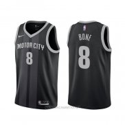 Camiseta Detroit Pistons Jordan Bone NO 8 Ciudad Negro