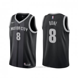 Camiseta Detroit Pistons Jordan Bone NO 8 Ciudad Negro