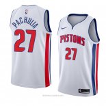 Camiseta Detroit Pistons Zaza Pachulia NO 27 Association 2018 Blanco