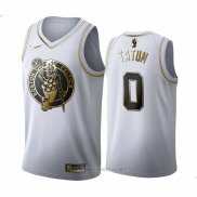 Camiseta Golden Edition Boston Celtics Jayson Tatum NO 0 Blanco