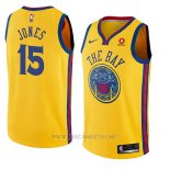 Camiseta Golden State Warriors Damian Jones NO 15 Ciudad 2018 Amarillo