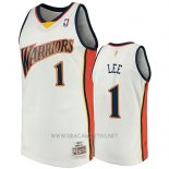 Camiseta Golden State Warriors Damion Lee NO 1 2009-10 Hardwood Classics Blanco