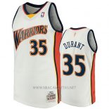 Camiseta Golden State Warriors Kevin Durant NO 35 2009-10 Hardwood Classics Blanco