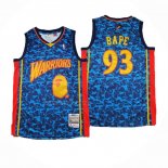 Camiseta Golden State Warriors NO 93 Bape Mitchell & Ness 2009-10 Azul