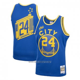 Camiseta Golden State Warriors Rick Barry NO 24 Mitchell & Ness 1966-67 Azul