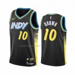 Camiseta Indiana Pacers Kendall Brown NO 10 Ciudad 2023-24 Negro