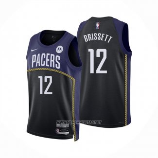 Camiseta Indiana Pacers Oshae Brissett NO 12 Ciudad 2022-23 Azul