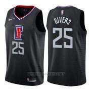 Camiseta Los Angeles Clippers Austin Rivers NO 25 Statement 2019 Negro