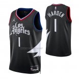 Camiseta Los Angeles Clippers James Harden NO 1 Statement Negro