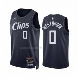 Camiseta Los Angeles Clippers Russell Westbrook NO 0 Ciudad 2023-24 Azul