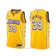 Camiseta Los Angeles Lakers Dwight Howard NO 39 Ciudad 2019-20 Amarillo