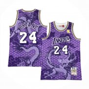 Camiseta Los Angeles Lakers Kobe Bryant NO 24 Asian Heritage Throwback 1996-97 Violeta