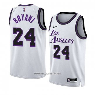 Camiseta Los Angeles Lakers Kobe Bryant NO 24 Ciudad 2022-23 Blanco