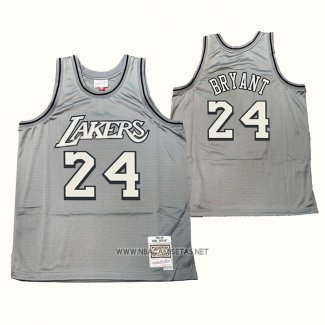 Camiseta Los Angeles Lakers Kobe Bryant NO 24 Mitchell & Ness 1996-97 Gris