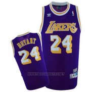 Camiseta Los Angeles Lakers Kobe Bryant NO 24 Retro Violeta2