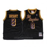 Camiseta Los Angeles Lakers Kobe Bryant NO 8 Retro Negro