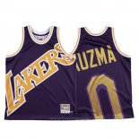 Camiseta Los Angeles Lakers Kyle Kuzma NO 0 Mitchell & Ness Big Face Violeta