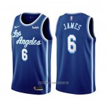 Camiseta Los Angeles Lakers LeBron James NO 6 Classic 2021-22 Azul