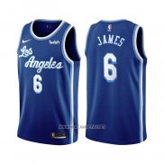 Camiseta Los Angeles Lakers LeBron James NO 6 Classic 2021-22 Azul