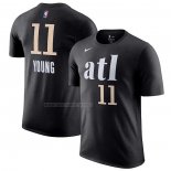 Camiseta Manga Corta Atlanta Hawks Trae Young Ciudad 2023-24 Negro