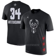 Camiseta Manga Corta Giannis Antetokounmpo All Star 2019 Milwaukee Bucks Negro