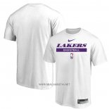 Camiseta Manga Corta Los Angeles Lakers Practice Performance 2022-23 Blanco