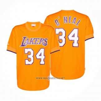 Camiseta Manga Corta Los Angeles Lakers Shaquille O'Neal NO 34 Amarillo