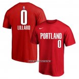 Camiseta Manga Corta Portland Trail Blazers Damian Lillard Rojo