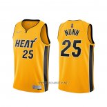Camiseta Miami Heat Kendrick Nunn NO 25 Earned 2020-21 Oro