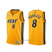 Camiseta Miami Heat Maurice Harkless NO 8 Earned 2020-21 Oro