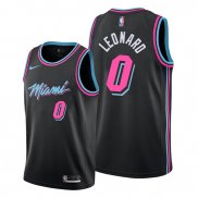 Camiseta Miami Heat Meyers Leonard NO 0 Ciudad Negro