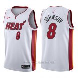 Camiseta Miami Heat Tyler Johnson NO 8 Association 2017-18 Blanco