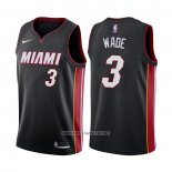 Camiseta Miami Heat Victor Dwyane Wade NO 3 Icon Negro