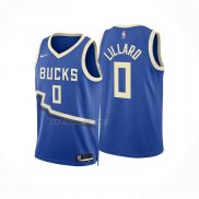 Camiseta Milwaukee Bucks Damian Lillard NO 0 Ciudad 2024-25 Azul