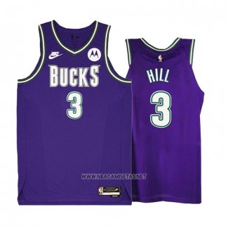 Camiseta Milwaukee Bucks George Hill NO 3 Classic 2022-23 Violeta