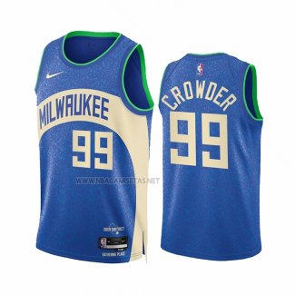 Camiseta Milwaukee Bucks Jae Crowder NO 99 Ciudad 2023-24 Azul