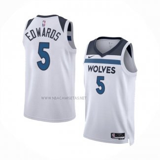 Camiseta Minnesota Timberwolves Anthony Edwards NO 5 Association 2022-23 Blanco