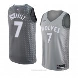 Camiseta Minnesota Timberwolves James Nunnally NO 7 Ciudad 2018 Gris