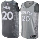 Camiseta Minnesota Timberwolves Josh Okogie NO 20 Ciudad 2018 Gris