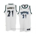 Camiseta Minnesota Timberwolves Kevin Garnett NO 21 Retro Blanco