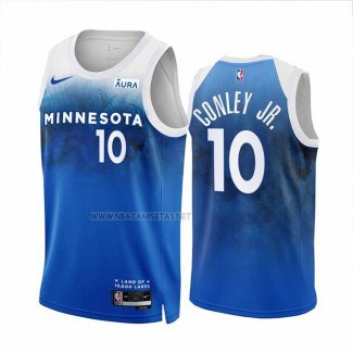 Camiseta Minnesota Timberwolves Mike Conley JR. NO 10 Ciudad 2023-24 Azul