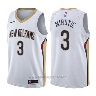 Camiseta New Orleans Pelicans Nikola Mirotic NO 3 Association 2017-18 Blanco