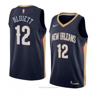 Camiseta New Orleans Pelicans Trevon Bluiett NO 12 Icon 2018 Azul